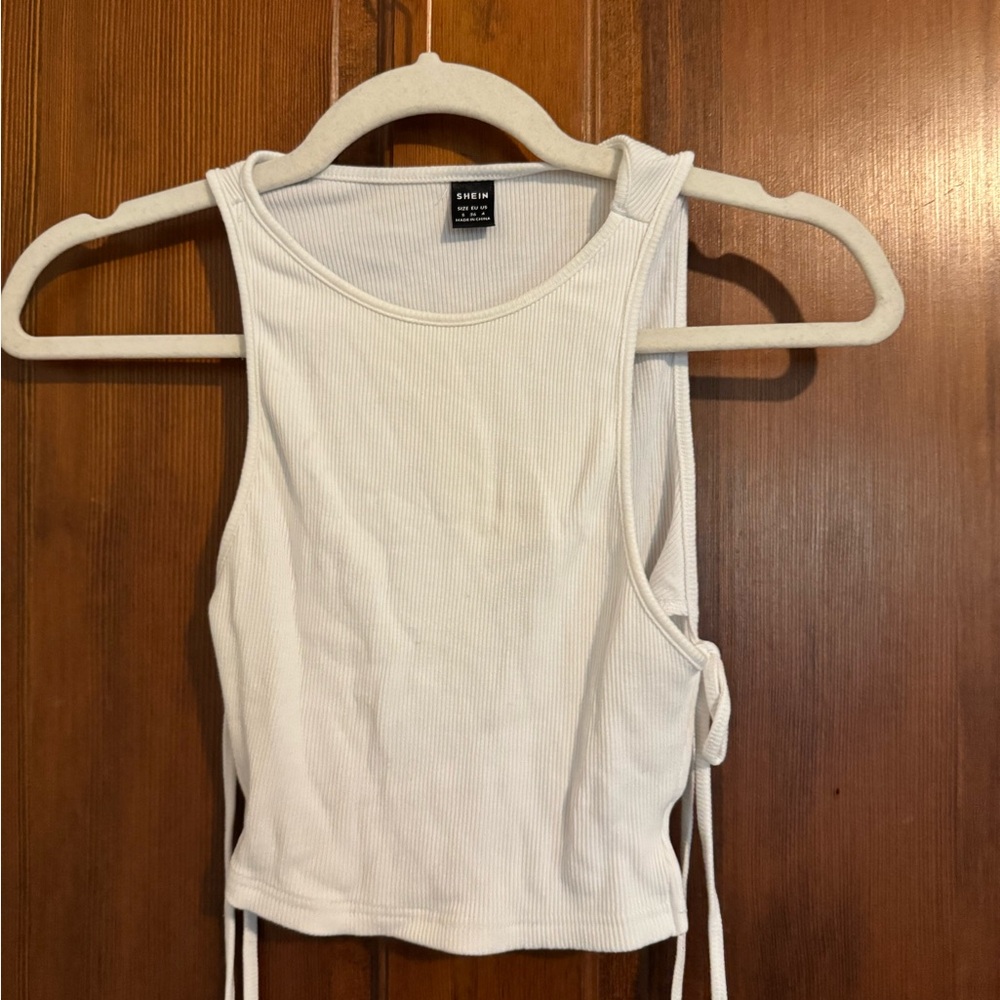 White Ribbed Tank Top